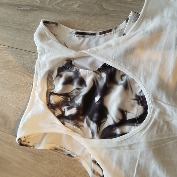 Justice brand, size 14/16, white girls tank top with attached sports bralette. - Picture 4 of 4